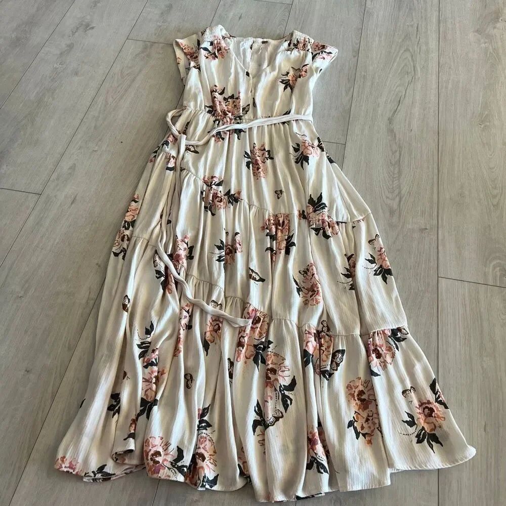 Free People All I Got Floral Boho Maxi Dress size 4